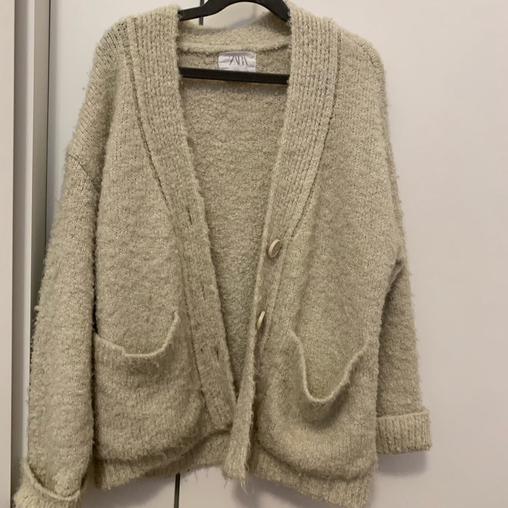 Zara girls cream cardigan